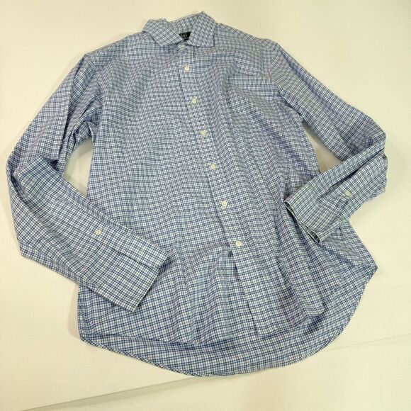 Polo by Ralph Lauren Shirt Mens Large Blue Checked Long-Sleeve Button-Down - Picture 1 of 7